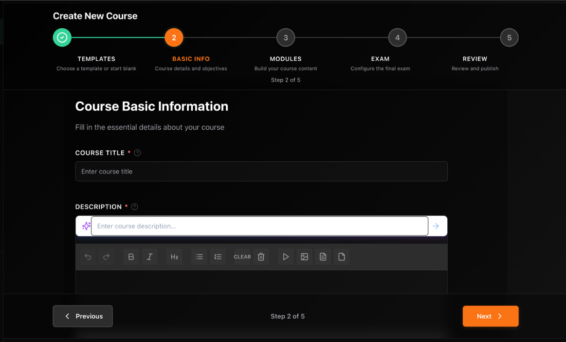 Step 1 — Basic Info