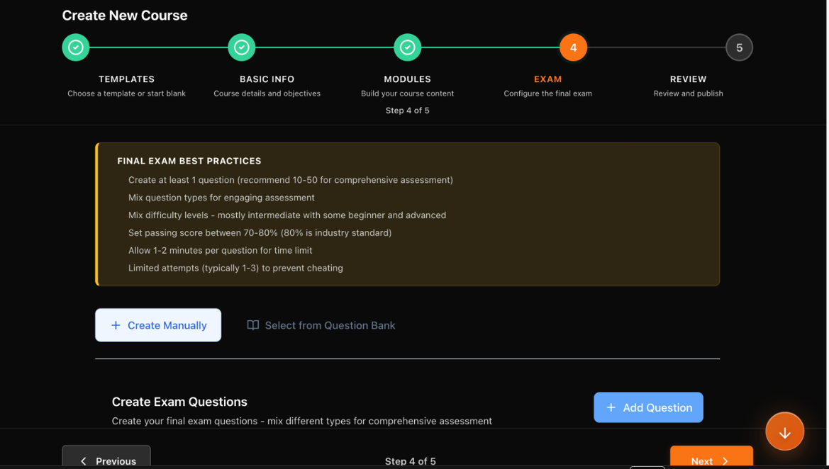 Step 3 — Exam Configuration