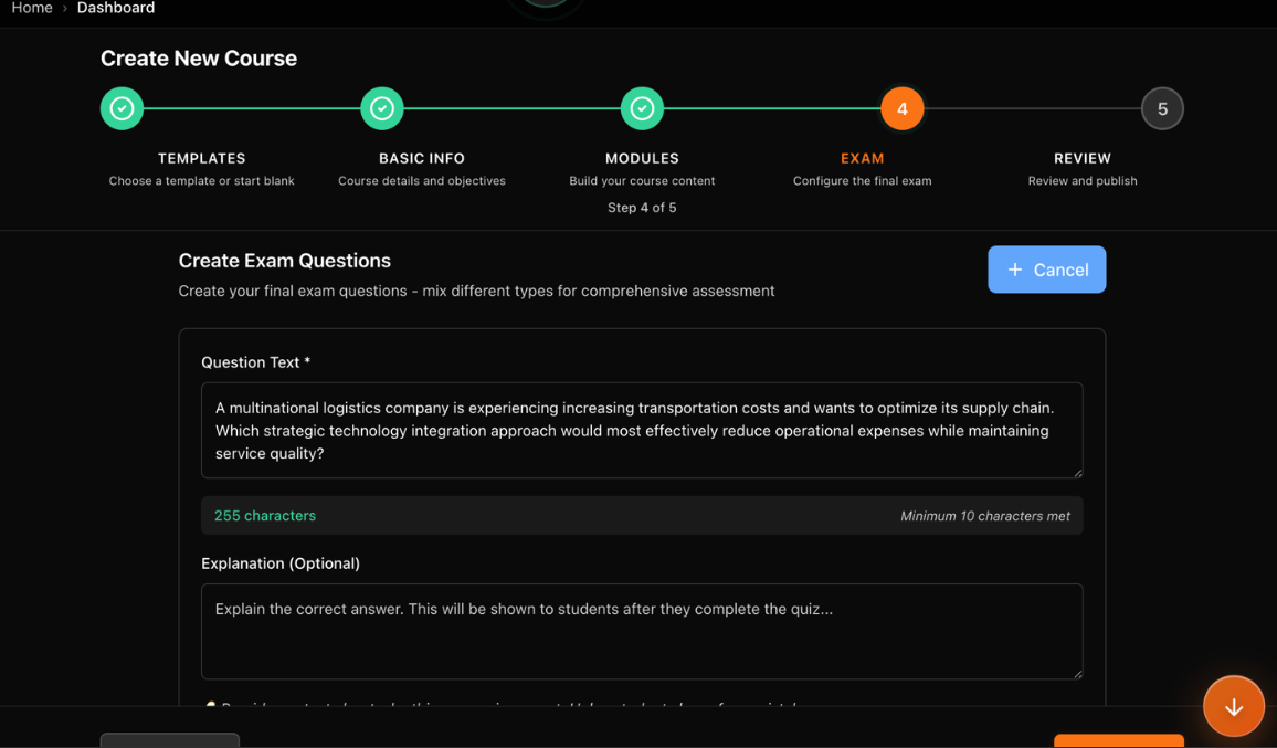 Step 3 — Question Types