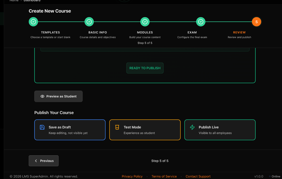 Step 5 — Publish Settings