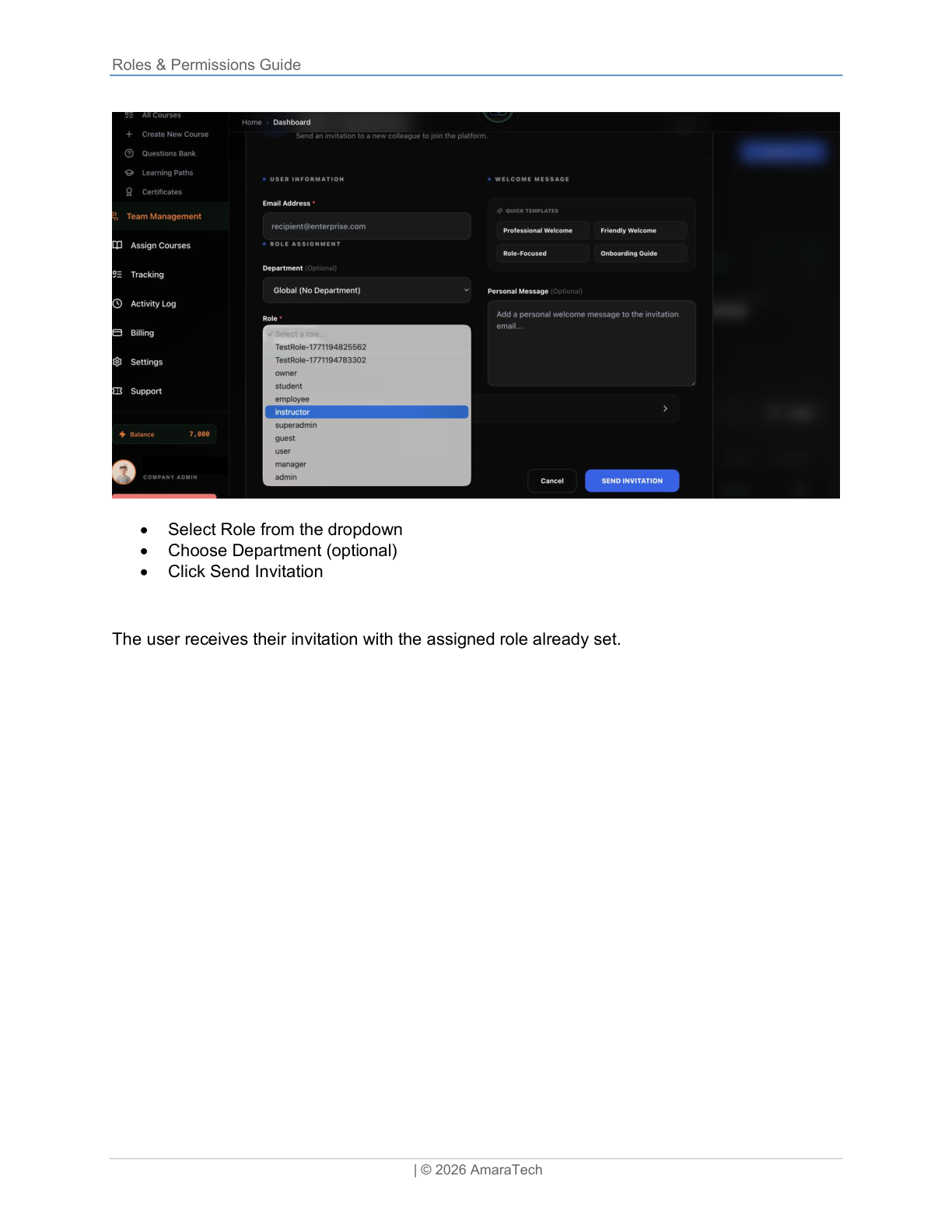 Invite User with Role