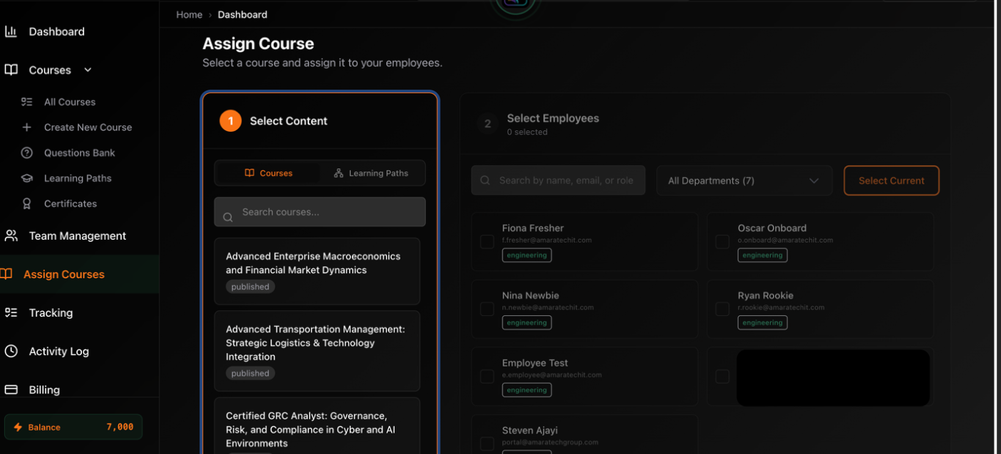 Bulk Assign — Users List