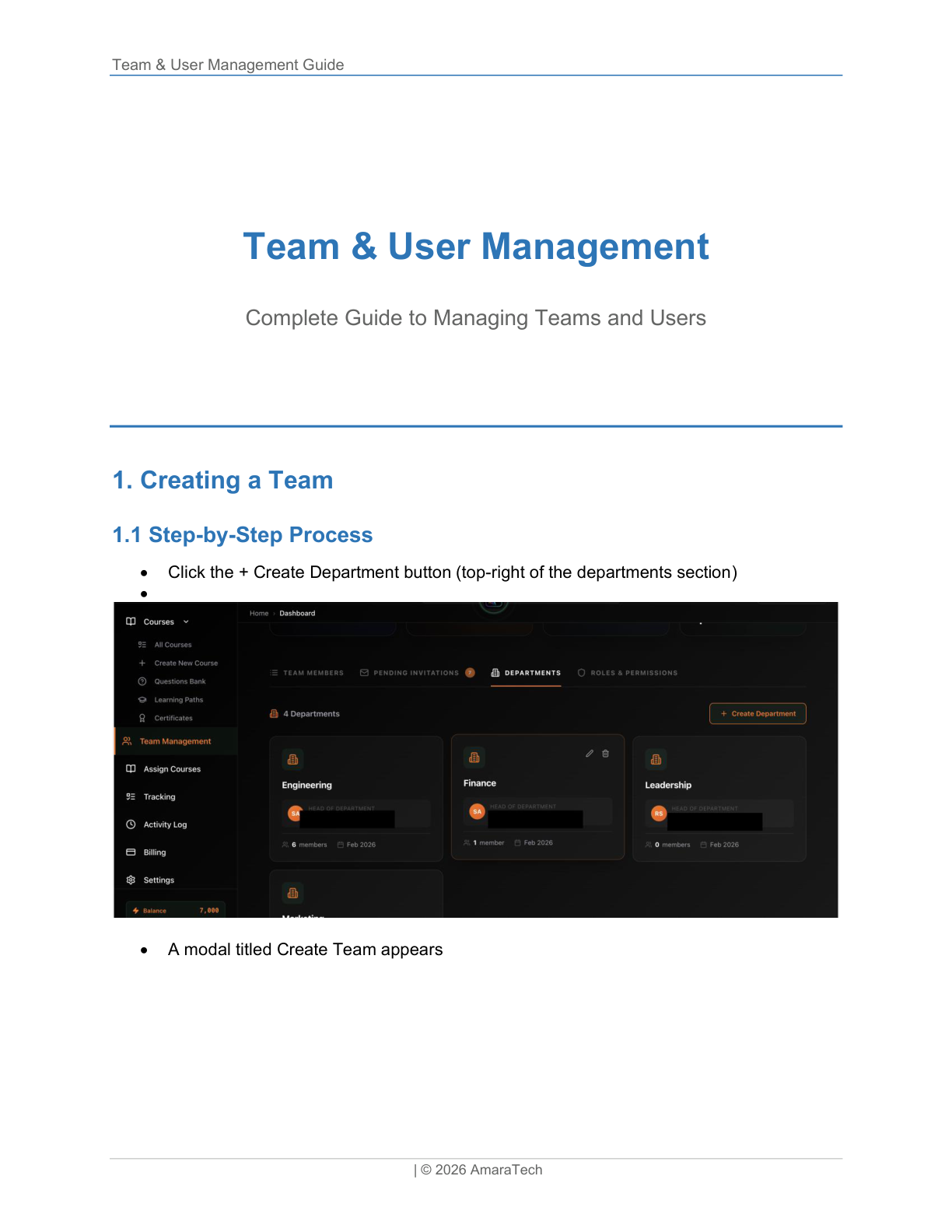 Departments Overview