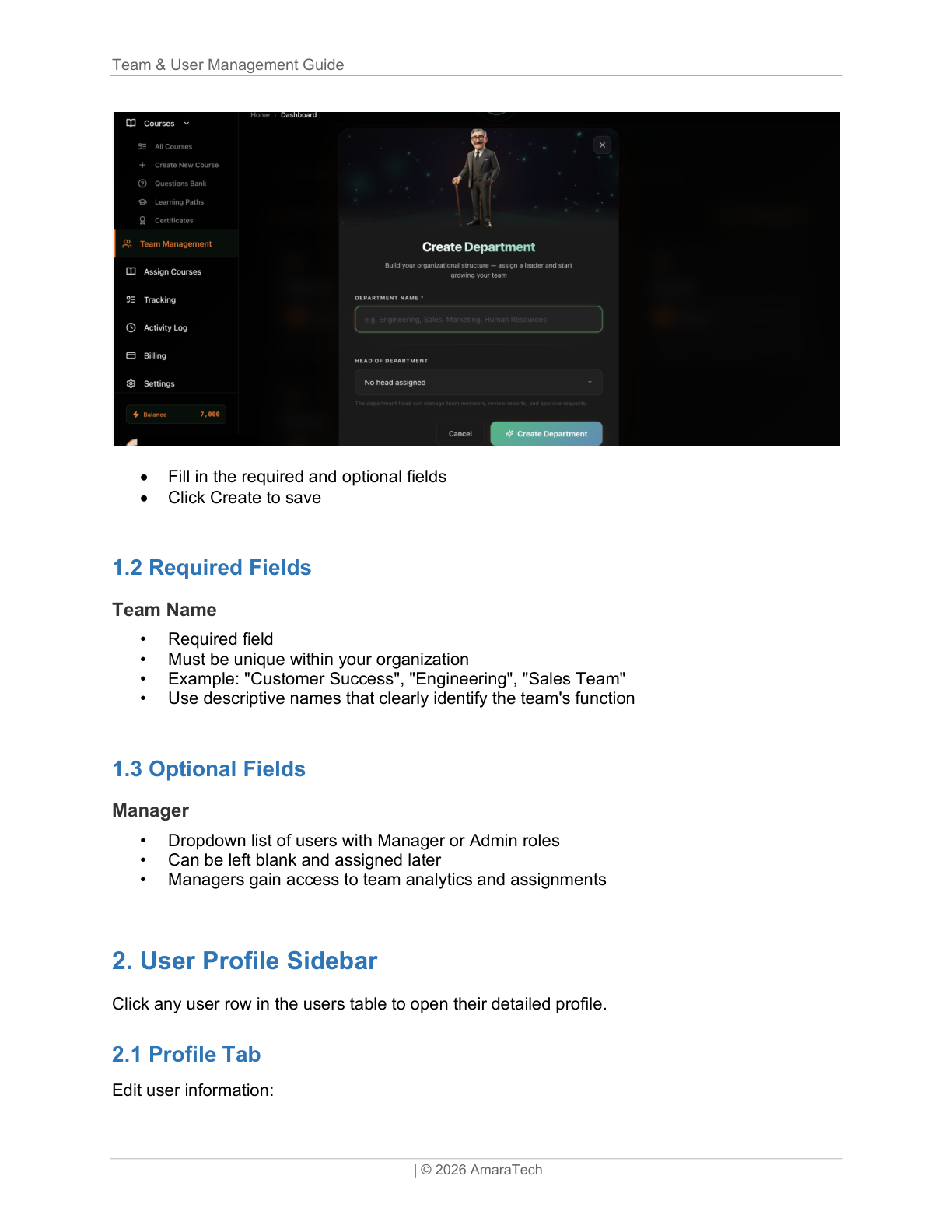 Create Department Modal