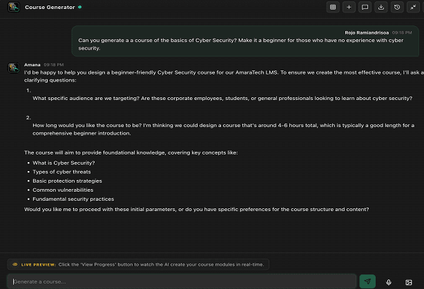 4. Prompt the AI to Generate a Course