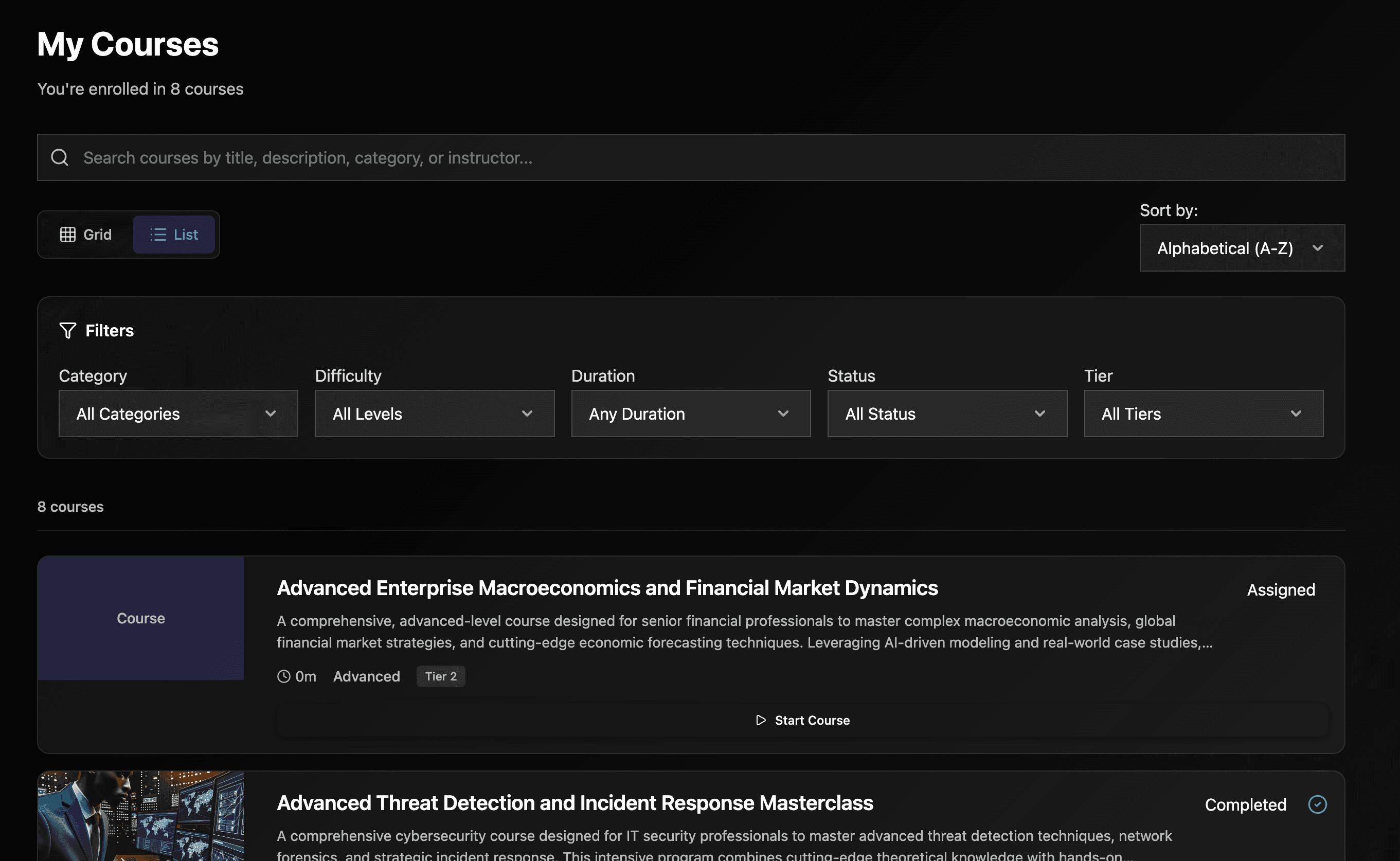 Personal Library - My Courses